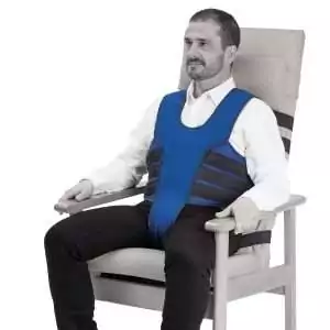 Plastron au fauteuil hospitalier fermeture à clips